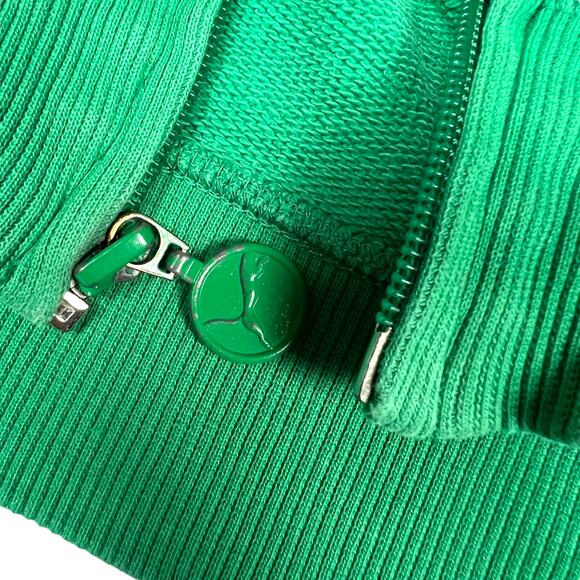 Puma Hoodie‎ Jacket Green Grey Logo Front Full Zip Long Sleeve Women's Large - Picture 11 of 15
